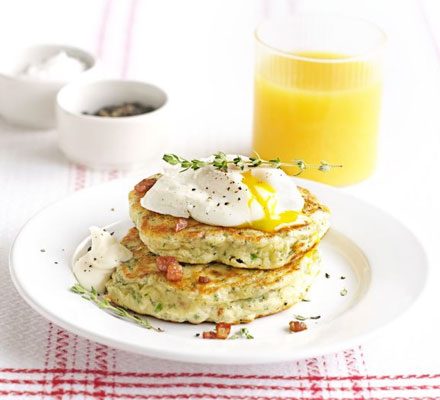 Bacon & parsley hotcakes