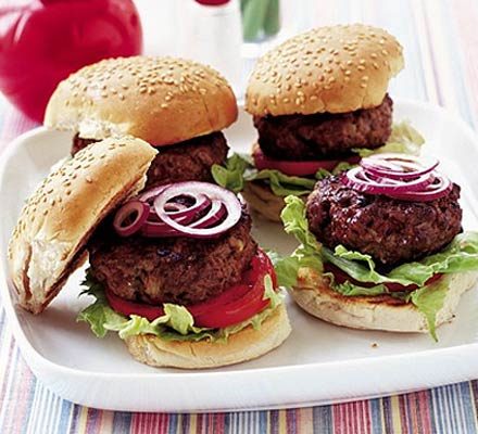 Homemade beef burgers
