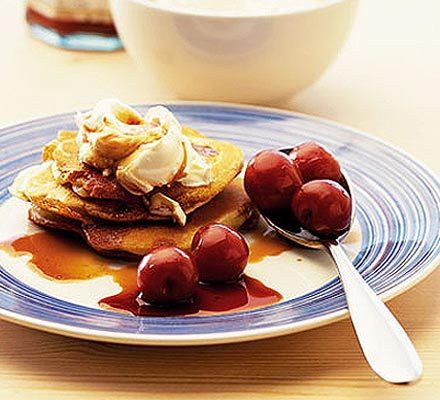 Fruity American pancakes