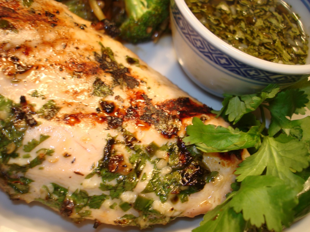 Grilled Chicken With Coriander/Cilantro Sauce
